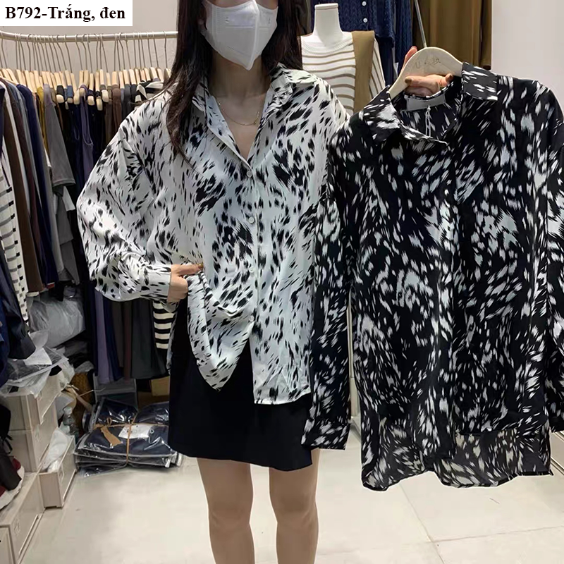 [HCM]B792- áo sơ mi họa tiết beo