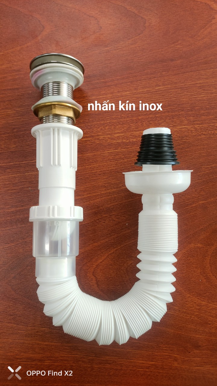 Bộ xả bồn rửa mặt lavabo - xả ruột gà trắng cao cấp chống hôi