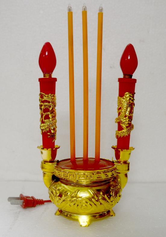 Lư hương cắm điện tròn cao 25cm