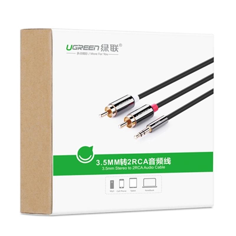 Cáp audio 3.5mm ra 2 đầu RCA 3M Ugreen UG-10590