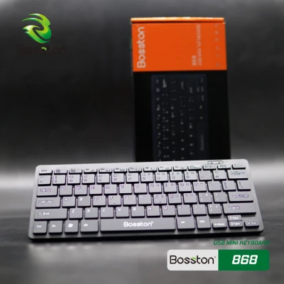Bàn phím mini có dây Bosston 868/K1000 (Đen) Thiết kế giảm tiếng ồn / Keyboard Bosston 868/K1000 Mini