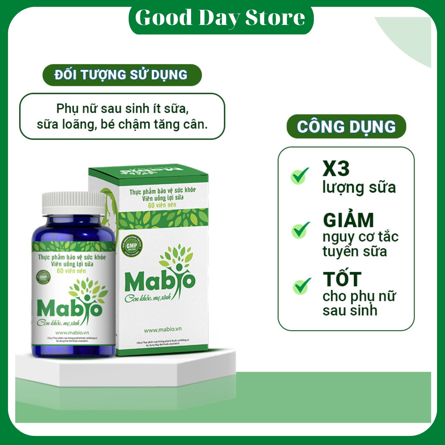 Viên uống lợi sữa Mabio