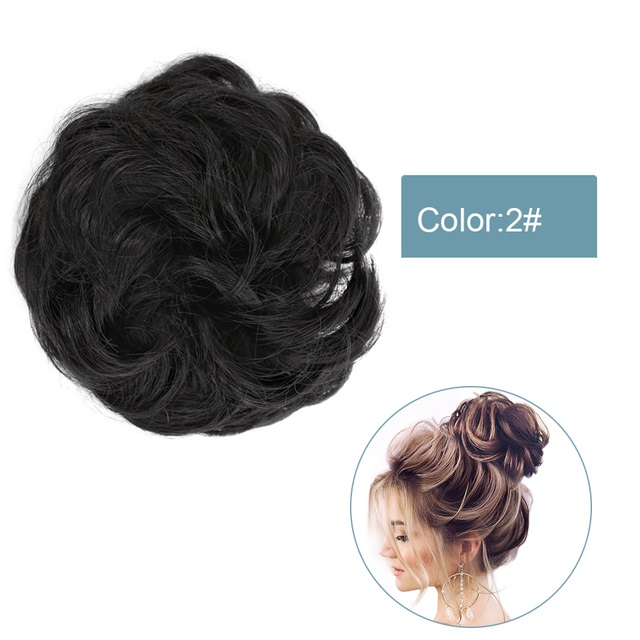 Mảnh tóc lộn xộn Lộn xộn Kinky gợn sóng Scrunchies cho phụ nữ Tóc giả tổng hợp Updo Tóc giả