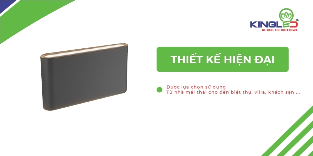 Đèn Led Gắn Tường (IP65) LWA8011-M-BK/WH Kingled