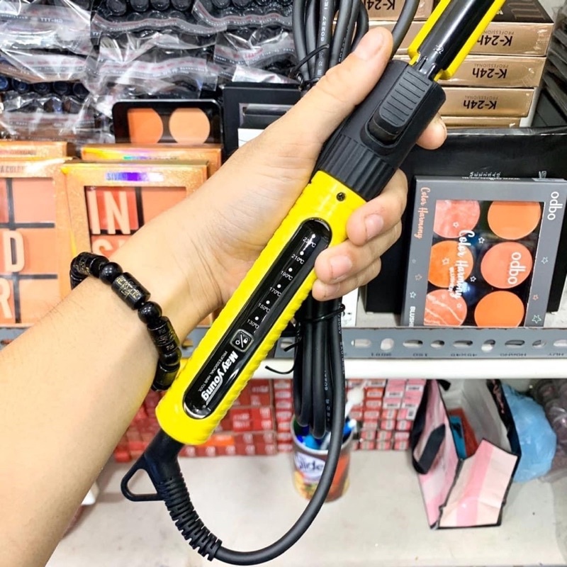 [Bán chạy] Máy uốn tóc xoăn vàng phủ Ceramic cảm ứng May Young M606