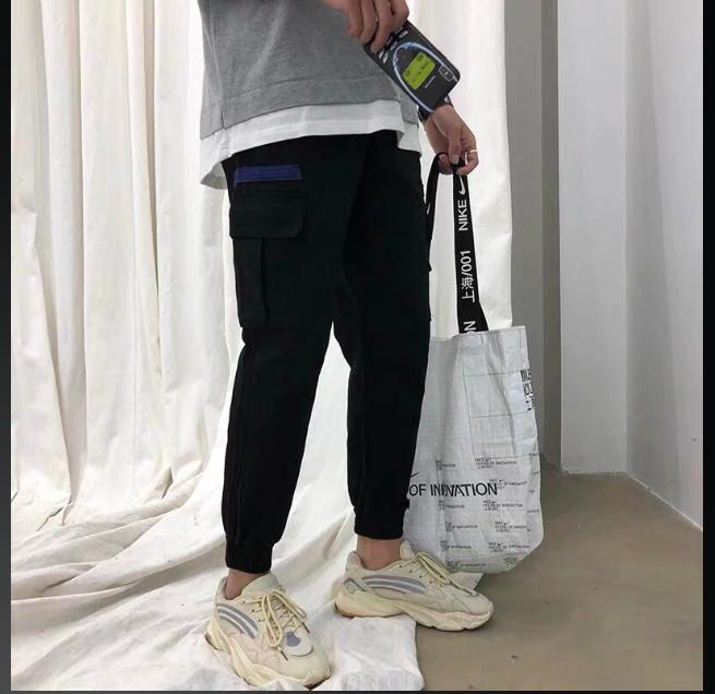 Quần Jocker Kaki Túi Hộp Xanh  Quần Jogger Kaki Nam Bo Gấu Phối Túi Hộp Phong Cách Thể Thao