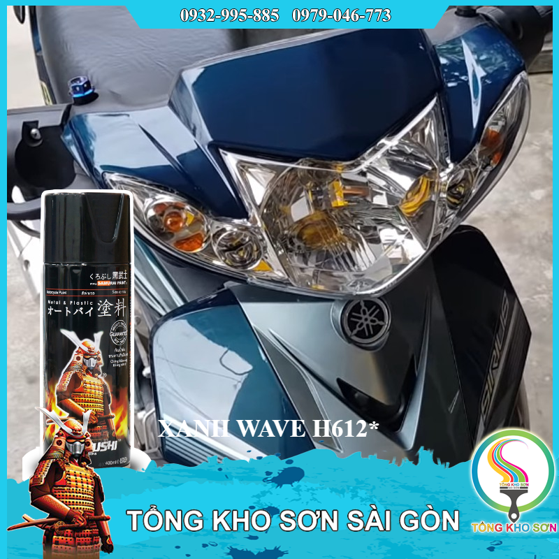Bình sơn xịt màu xanh wave H612 Samurai