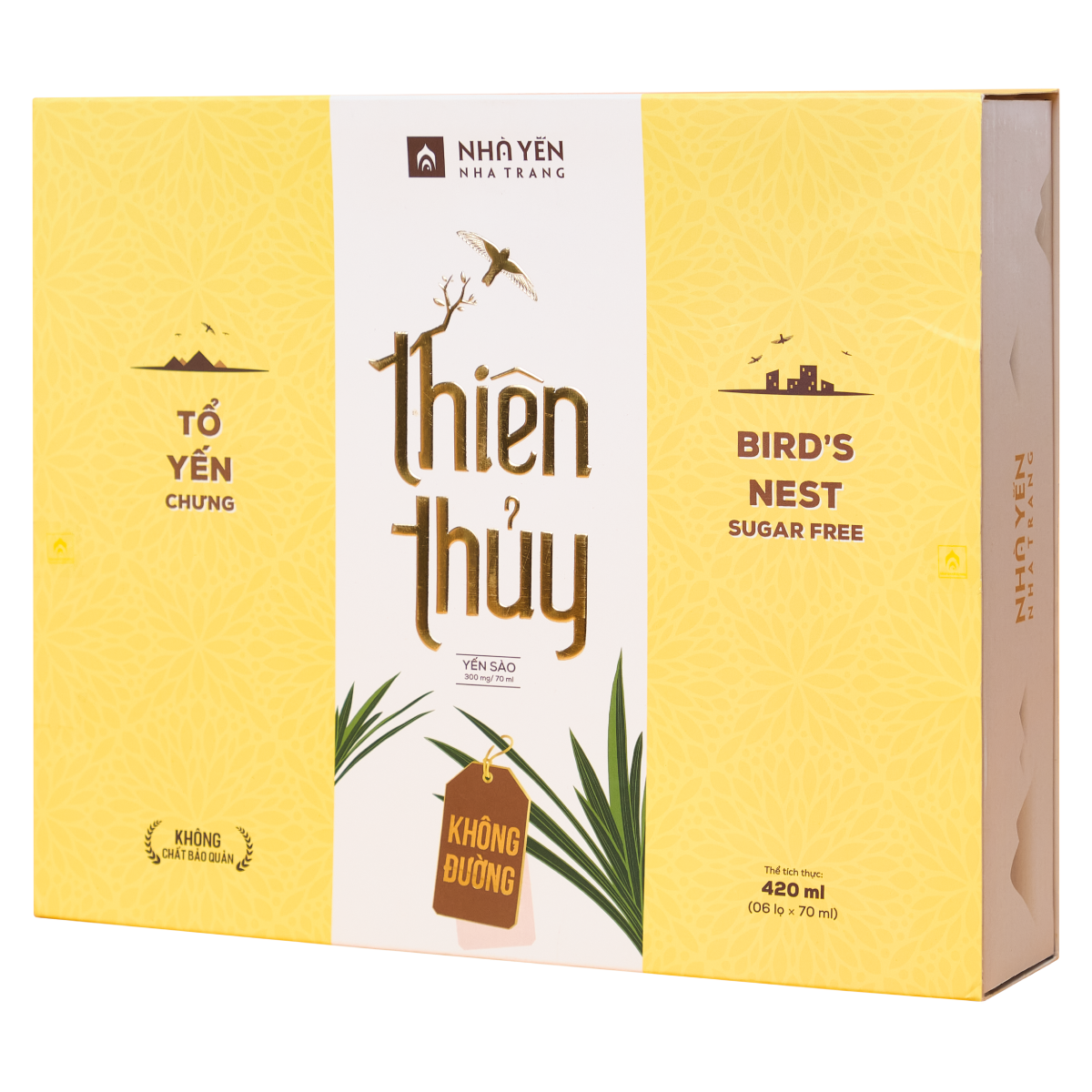 Tổ yến chưng sẵn Thiên Thủy - Vị lá dứa - Nhà Yến Nha Trang - Hộp 6 lọ - Yến không đường -  Nước yến sào cao cấp - Nước yến chưng sẵn