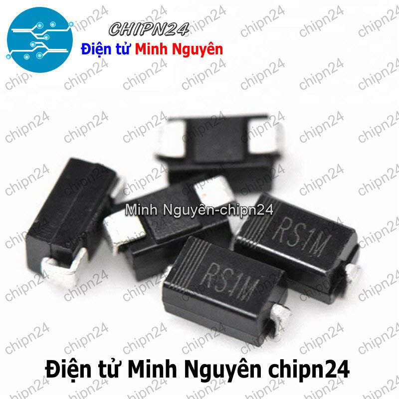 [10 con] (G7) Diode Dán RS1M SMA DO-214AC 1A 1000V (4.3x2.6mm) (SMD) (FR107) - HH006000