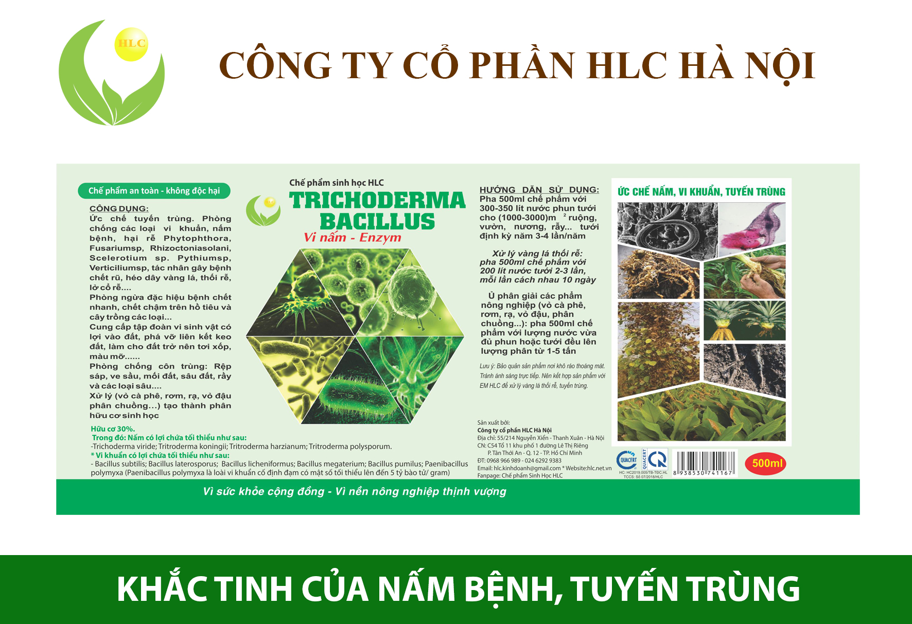 [HCM]Chế phẩm sinh học TRICHODERMA BACILLUS tiêu diệt các loại nấm hại 500ml-76112