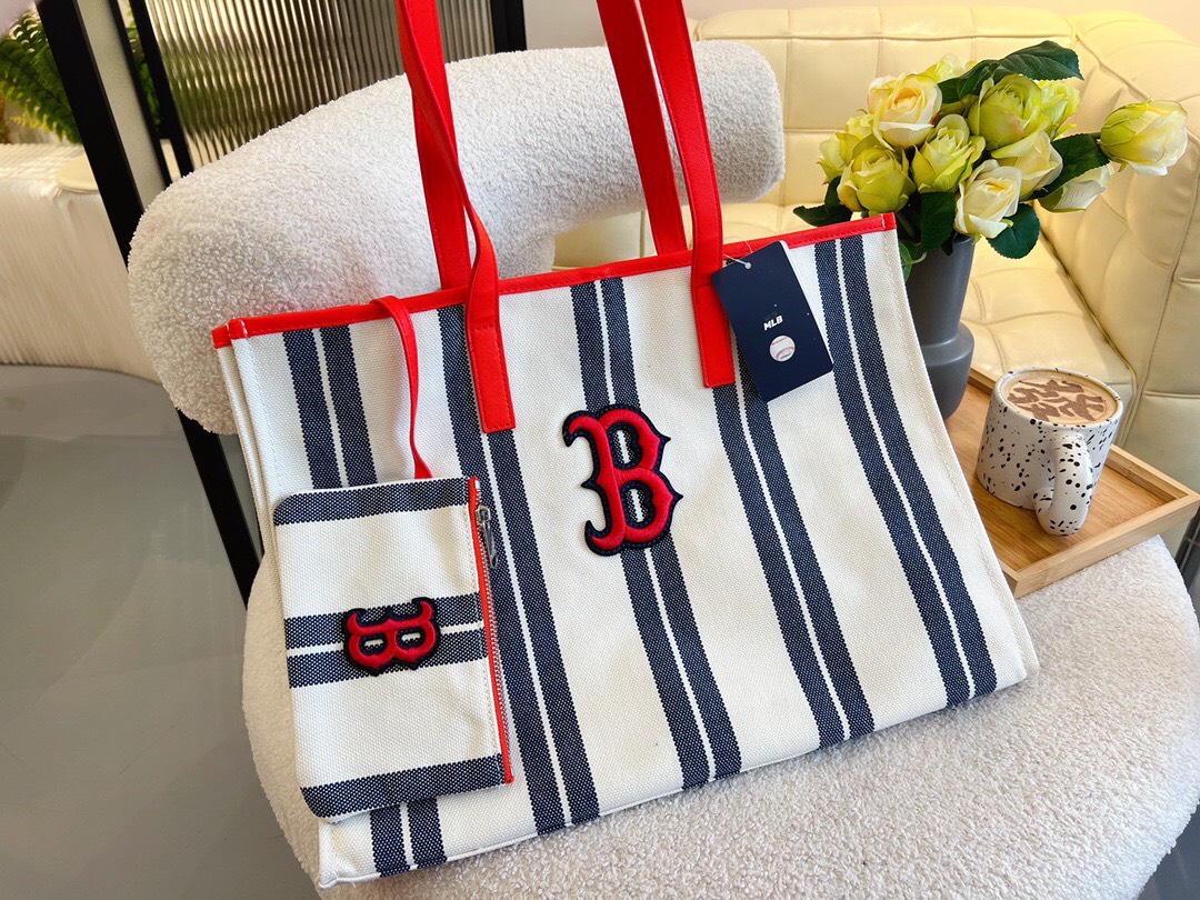 Túi tote sọc MLB canvas cao cấp (chuẩn hãng)