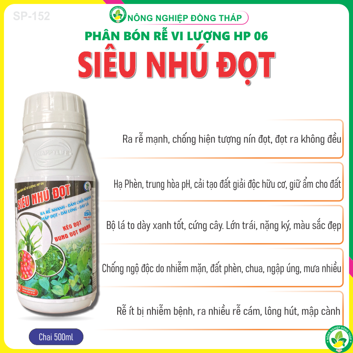 Phân Bón Rễ Vi Lượng HP 06 SIÊU NHÚ ĐỌT (Chai 500ml)