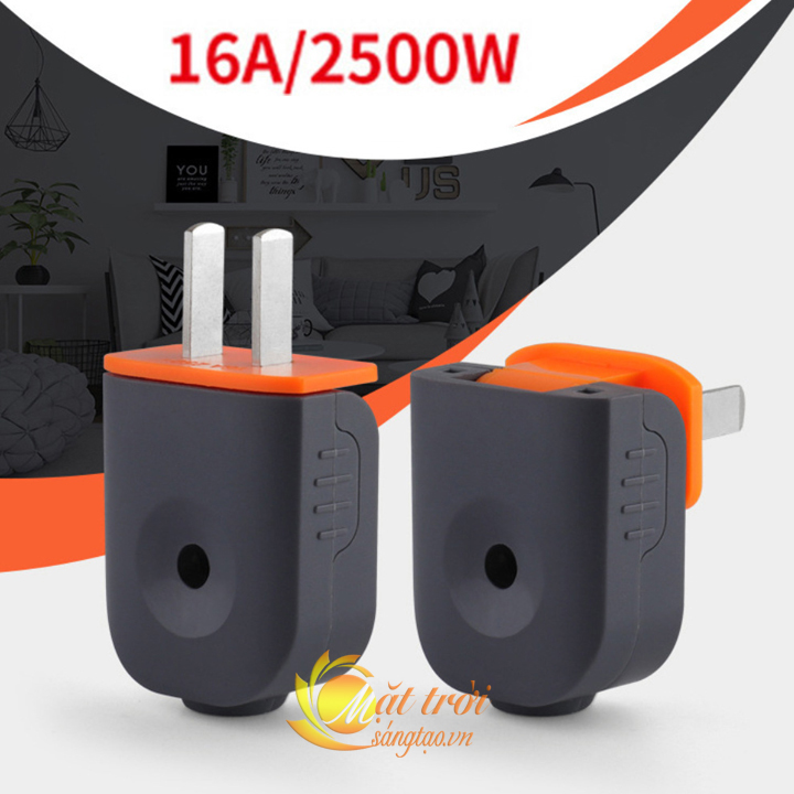 GIÁ CỰC TỐT - Phích cắm chân dẹt gấp Đen-Cam