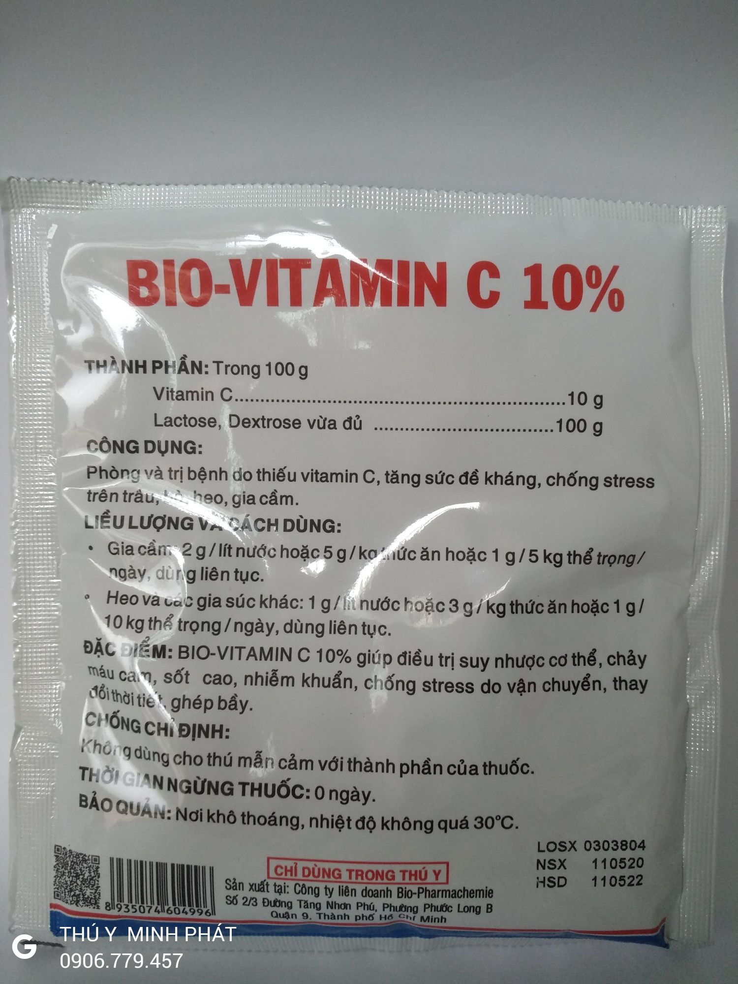Bio Vitamin C 10% gói 100gr