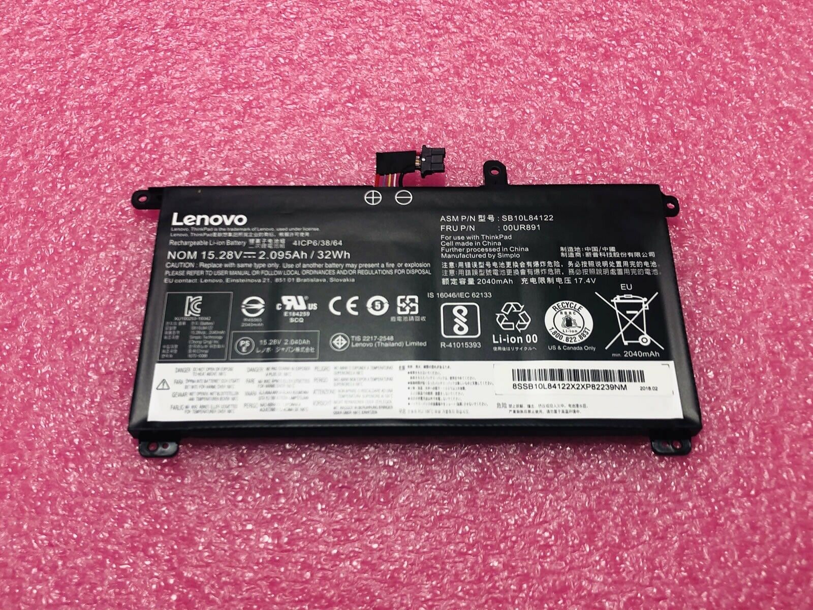 Pin(battery)Original Lenovo ThinkPad T580 SB10L84122 ZIN