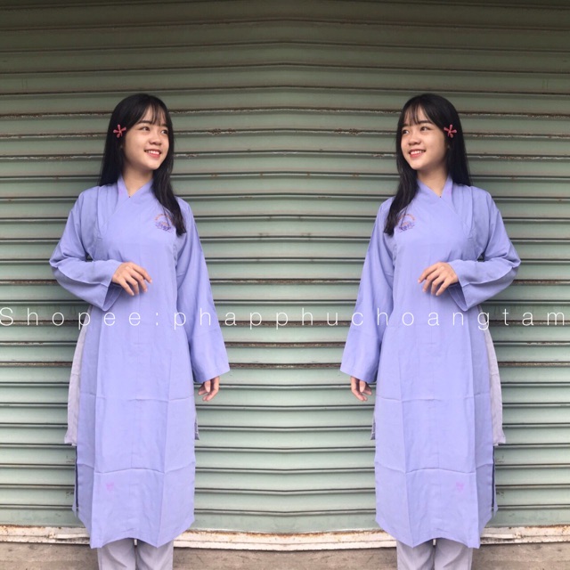Quan ao phat tu tràng kate và tràng silk thêu sen giá rẻ vô địch