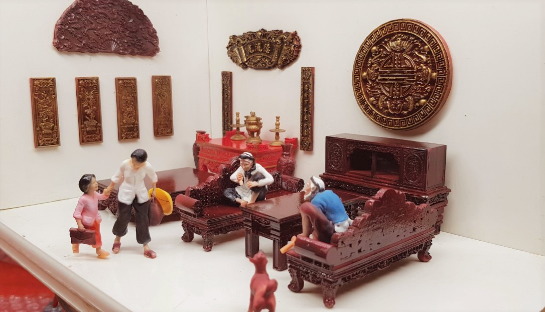 Án thờ trang trí mô hình tiểu cảnh.