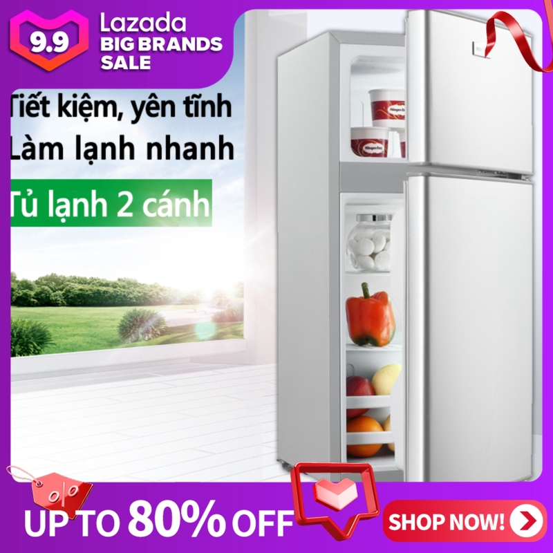 Tủ lạnh 2 ngăn 118 lít thương hiệu ZHIGAO làm lạnh nhanh ngăn đá và ngăn lạnh giữ đồ luôn tươi mới happy family