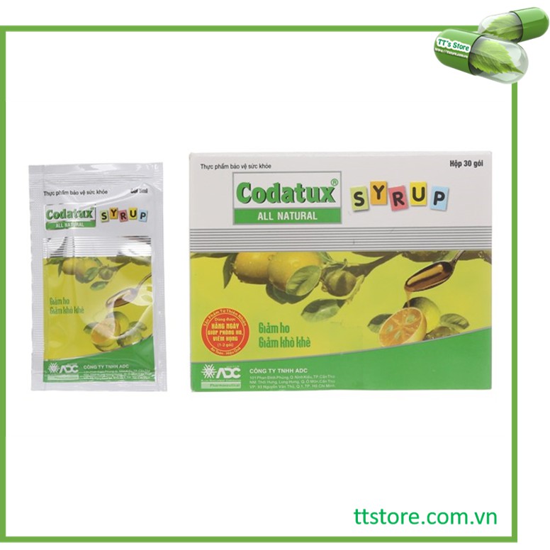 [HCM]Codatux Syrup [Hộp 30 gói] - Siro codatux hỗ trợ giảm ho long đờm cho bé