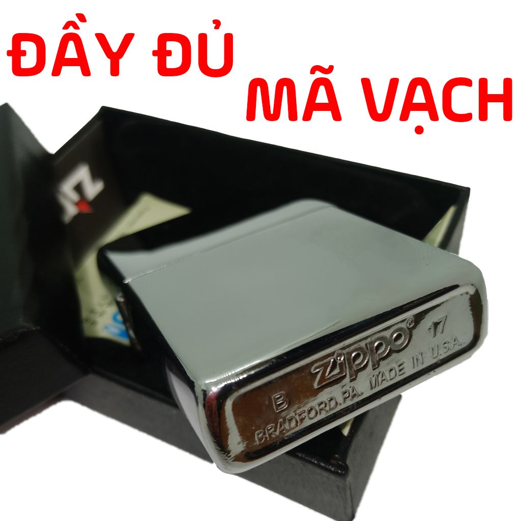 Bật Lửa Zippo Mỹ Bạc Chrome High Polished C-15 chính hãng