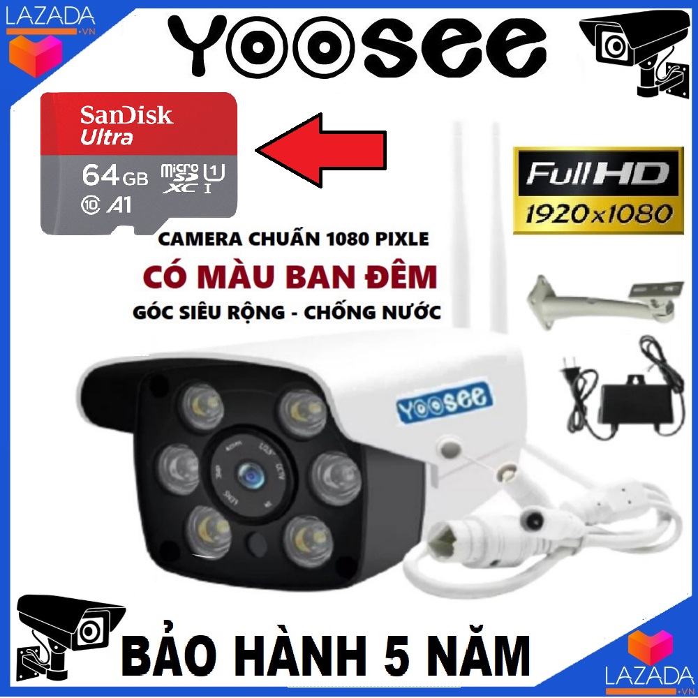 >> BÁO GIÁ (BẢO HÀNH 24 THÁNG, SALE 50%)CAMERA WIFI YOOSEE 2.0MP FULLHD 1920 X 1080,CAMERA WIFI KHÔNG DÂY HỖ TRỢ GHI ÂM, | Shopee Lazada Sendo Tiki mới nhất 46 (Kèm Thẻ nhớ Chuẩn 64 GB,chân đế lắp đặt,Bảo Hành 24 tháng)Camera Wifi KHÔNG DÂY Trong nhà-ngoài trời Yoosee ZQ26-2.4Mpx- FULL HD 1920 x 1080p - hỗ trợ 2 đèn hồng ngoại và 4 đèn LED xem đêm có Màu Cực Nét,ghi âm, lưu trữ video