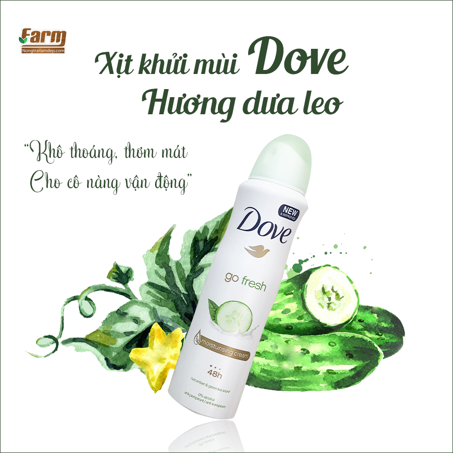 Xịt khử mùi Dove - Hàng Mỹ 150ml