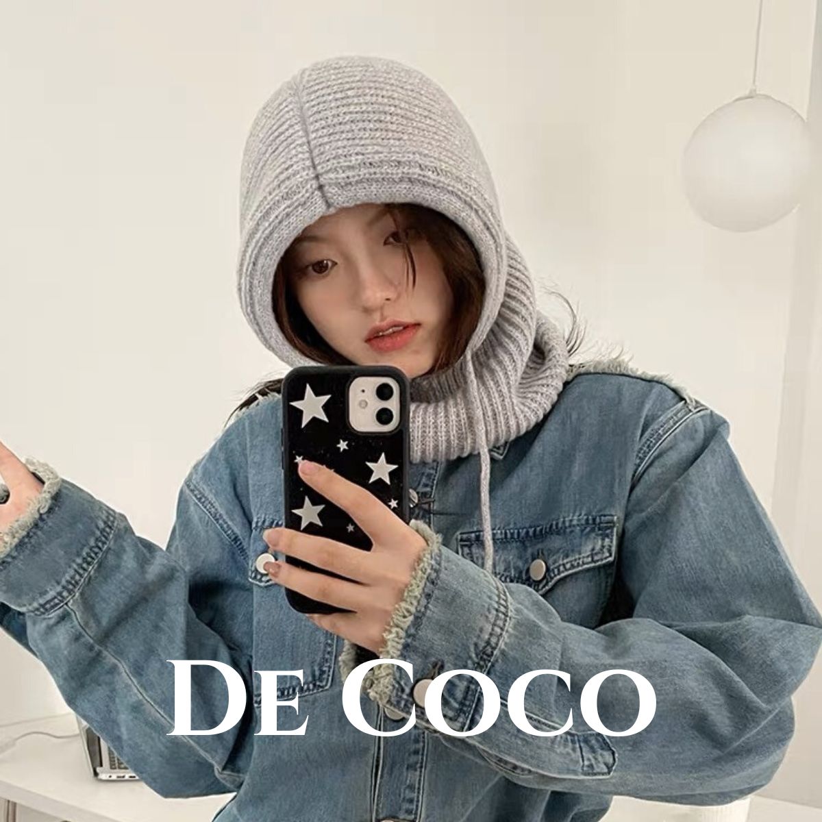 Khăn len mùa đông, khăn len trùm đầu nhiều màu De coco