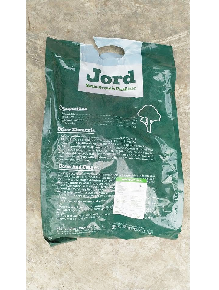 PHÂN HỮU CƠ TAN CHẬM SAVIA ( Jord ) - ( Gói 2kg )