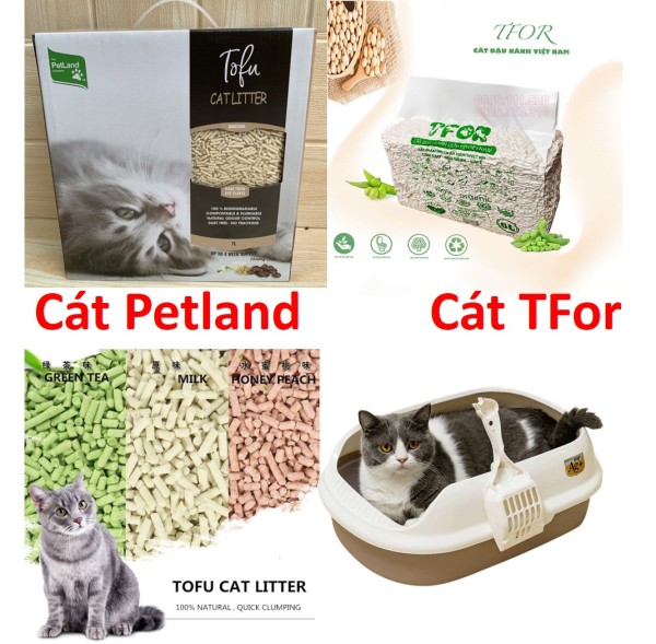 TFOR Cát đậu phụ Tofu Cát vệ sinh cho mèo làm từ bã đậu nành Hữu cơ hòa tan trong bồn cầu và mèo ăn không sao
