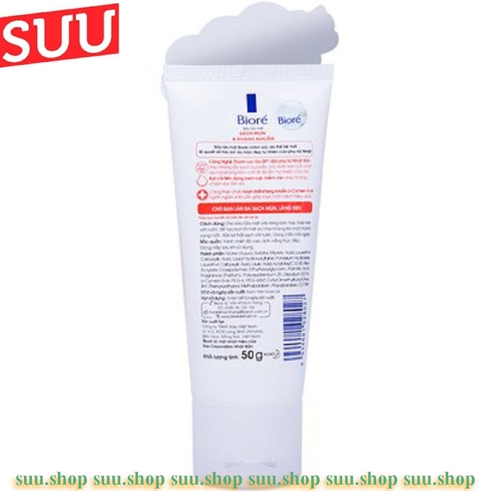Sữa Rửa Mặt Biore 50g Sạch Mụn Và Kháng Khuẩn
