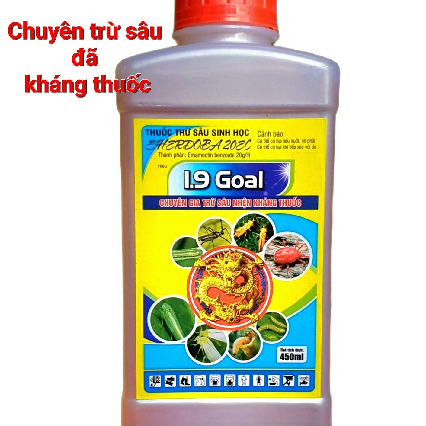 (Combo 5 chai)💎 Thuốc trừ sâu sinh học SHERDOBA 20EC 1.9 Goal (Chai 450ml)💖 Chuyên trừ sâu nhện kháng thuốc