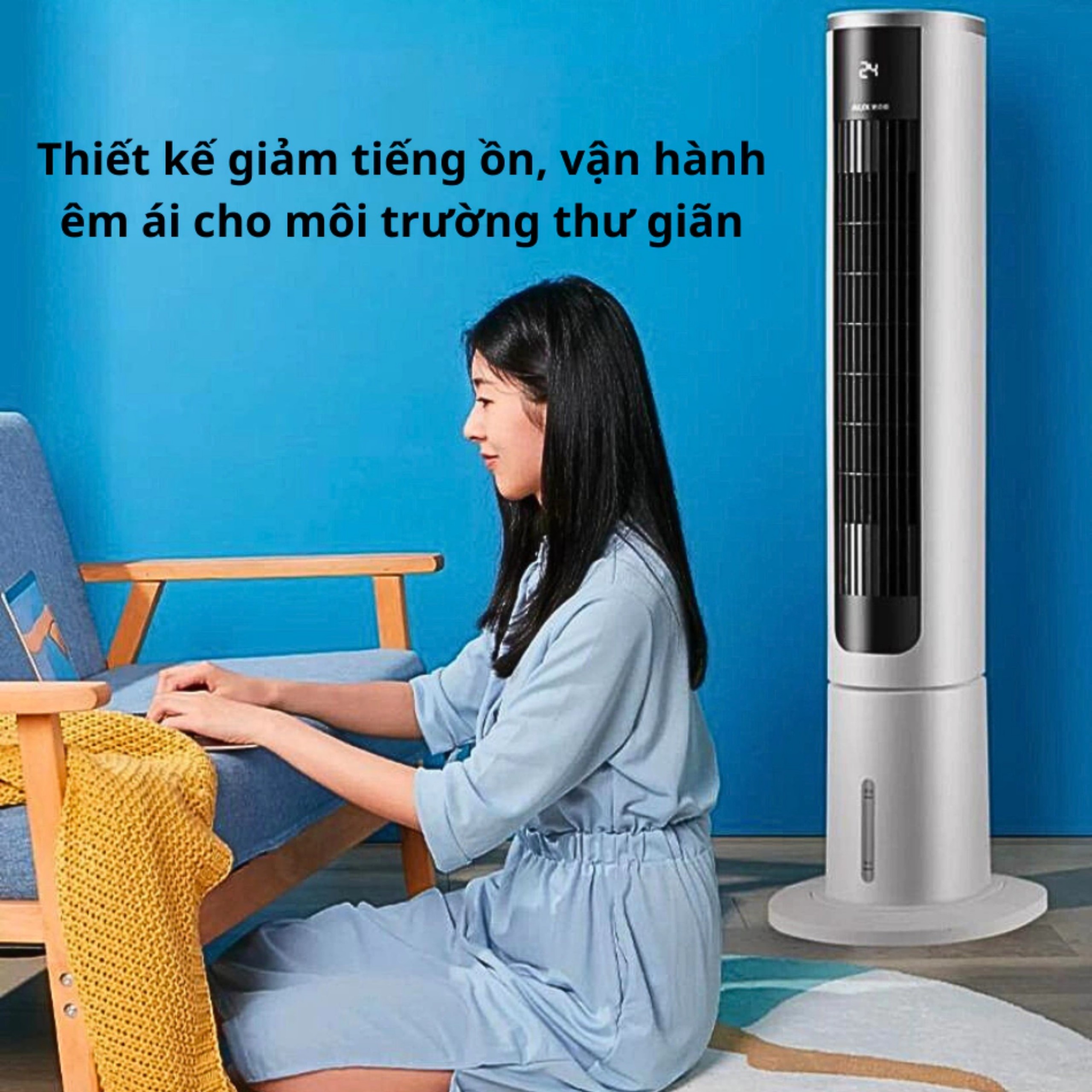 Quạt tháp AUX có điều khiển từ xa -  Quạt không cánh, quạt cây đứng