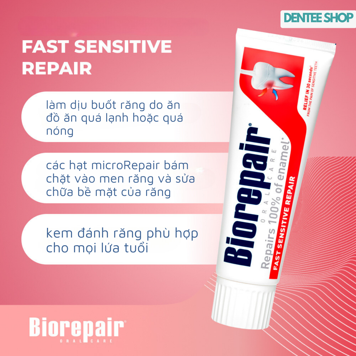 Kem đánh răng cho răng nhạy cảm Biorepair Sensitive 75ml