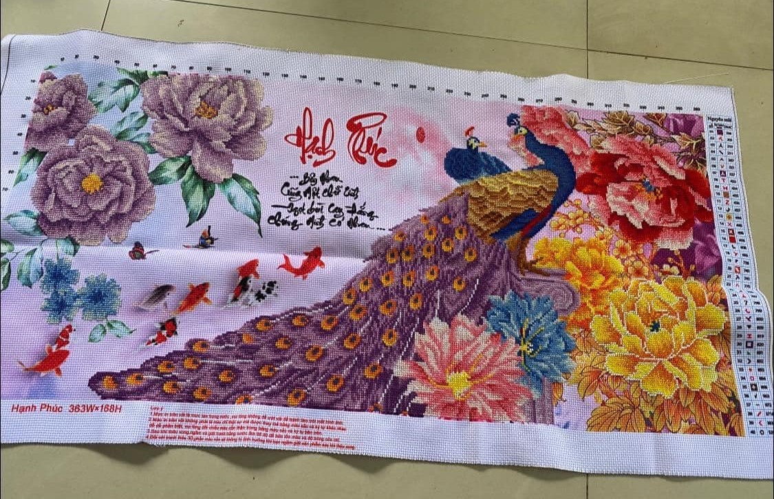 Tranh thêu chữ thập Hạnh phúc 223164