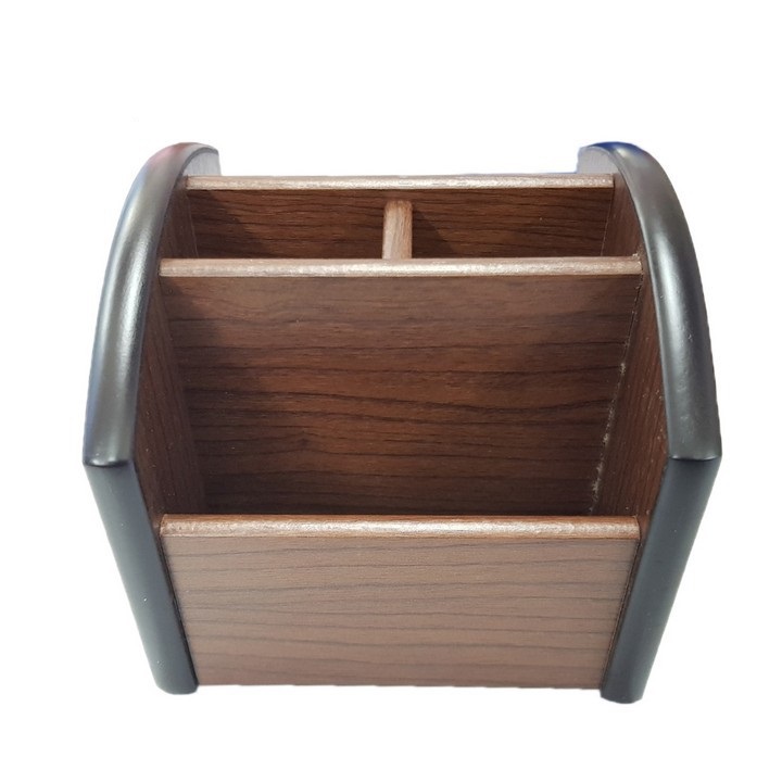 Khay Đựng Bút Gỗ 3 Ngăn Để Bàn Cao Cấp