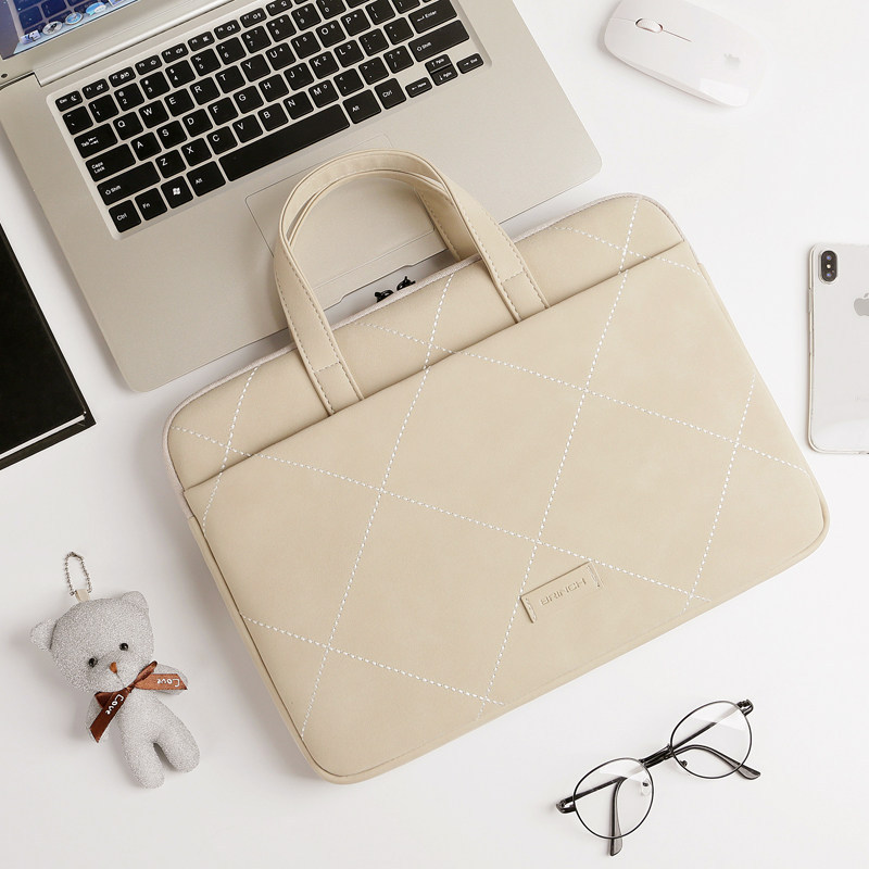 Túi chống sốc Laptop Macbook da PU cao cấp (tặng kèm con gấu)