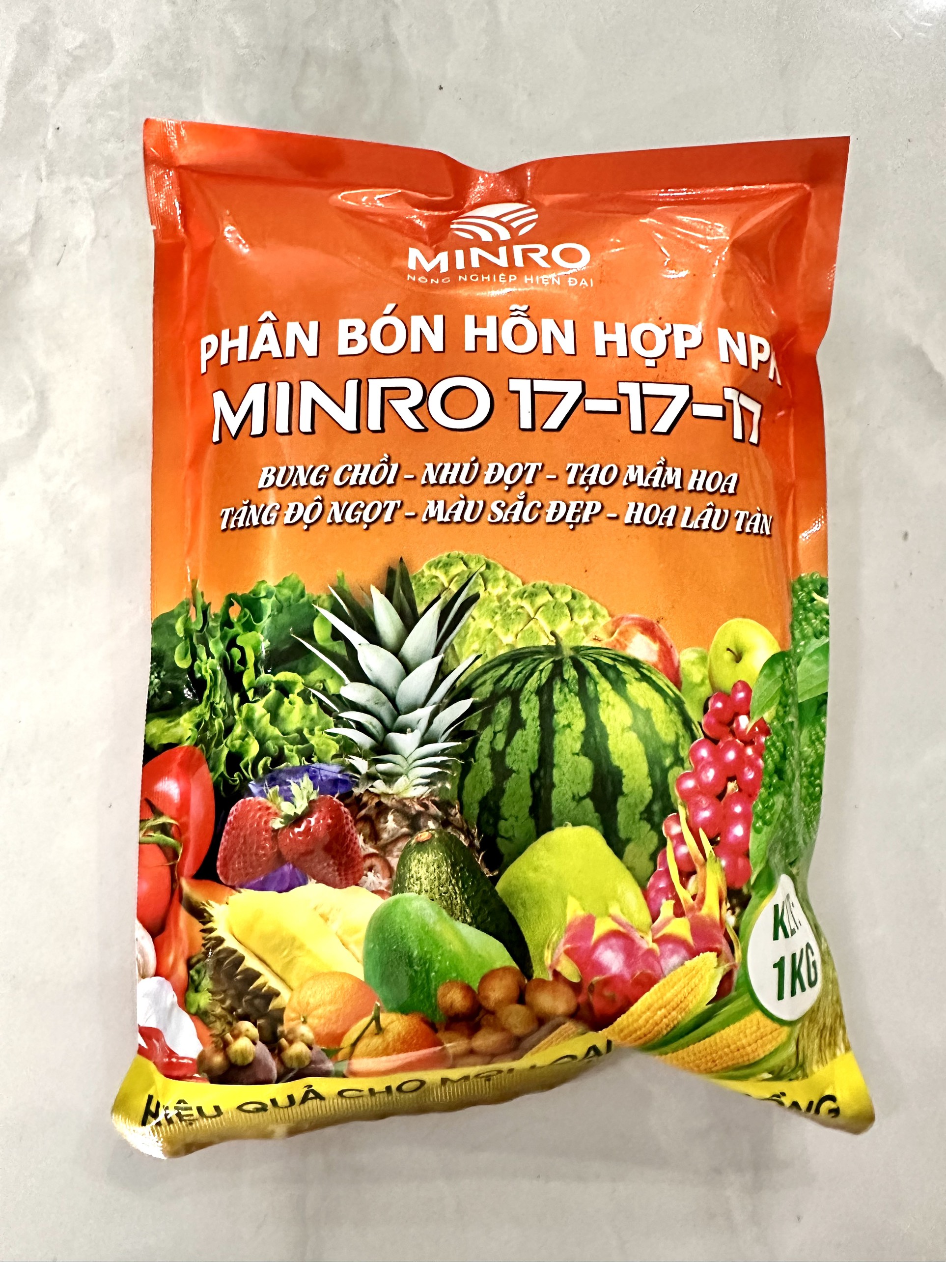 Phân npk 17-17-17 gói 1kg, phân bón cây cảnh