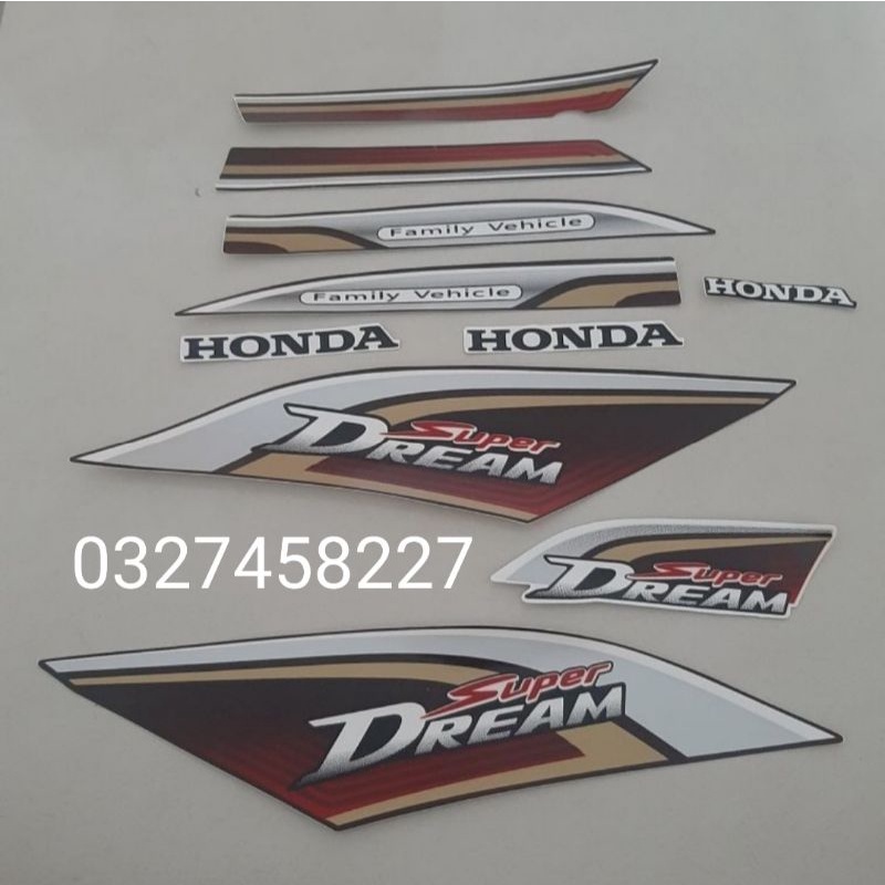 Bộ tem dán xe Super Dream lùn 110 đời 2014 xịn 3 lớp