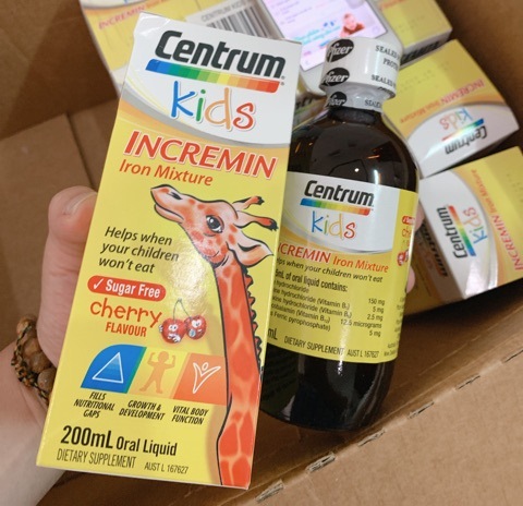 Siro biếng ăn Centrum Kids Incremin Iron Mixture của Úc
