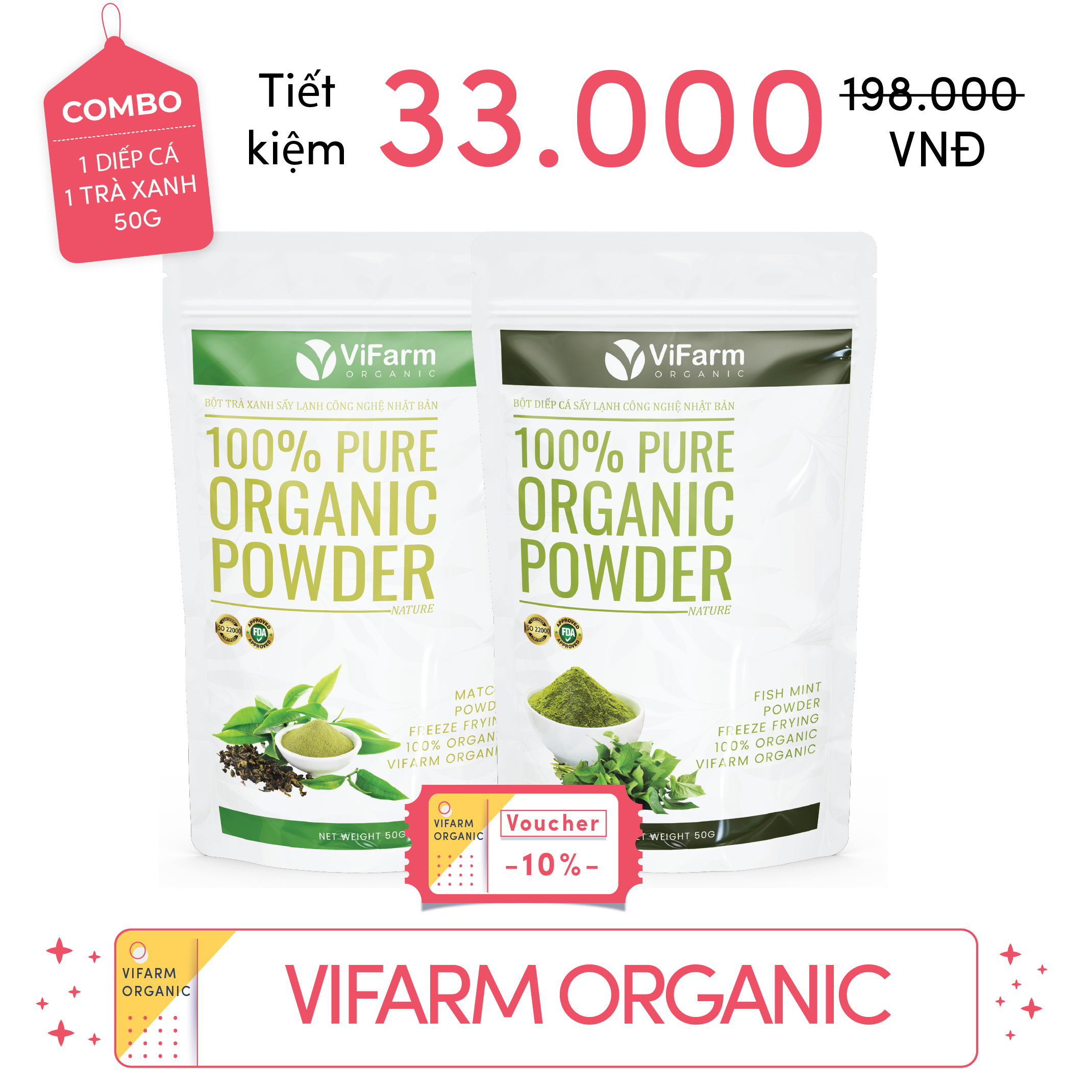 Bột Diếp Cá Nguyên Chất ViFarm 50g