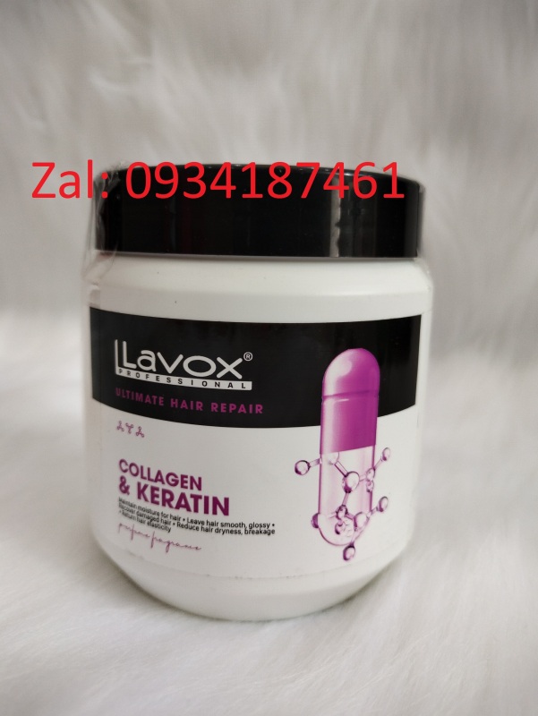 Hấp dầu phục hồi tóc collagen và keratin Lavox 500ml cao cấp