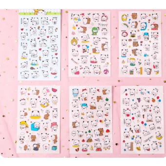 Z0909 Set 6 tấm sticker gấu con