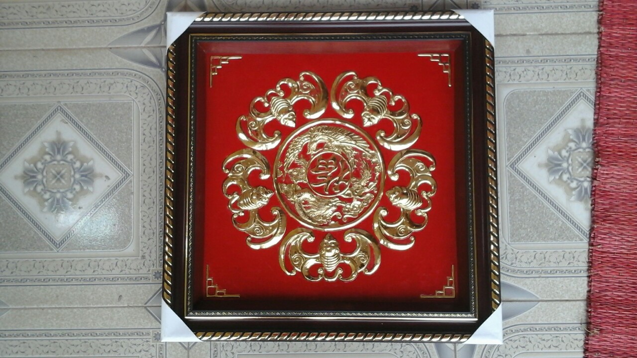 Tranh ngũ phúc dơi 40x40