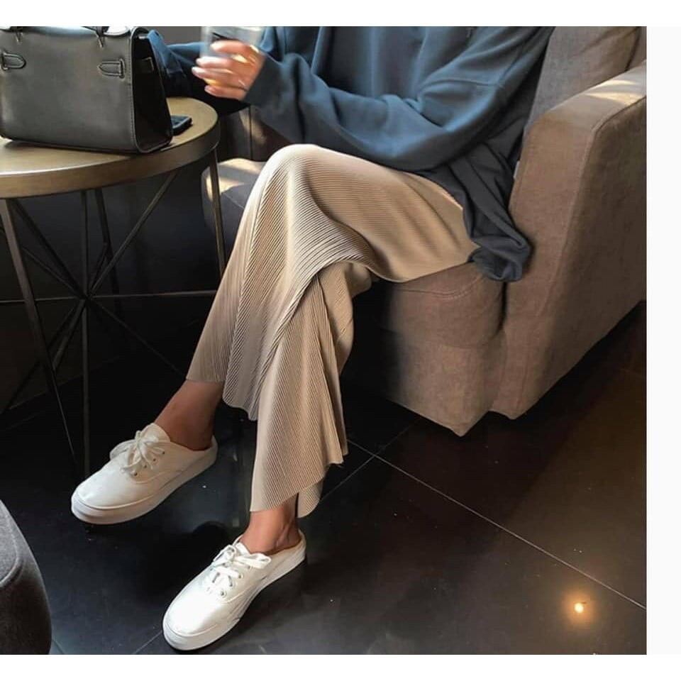 [25-27/4 Hoàn tiền 15%]Quần ống suông gân thun lạnh - M06