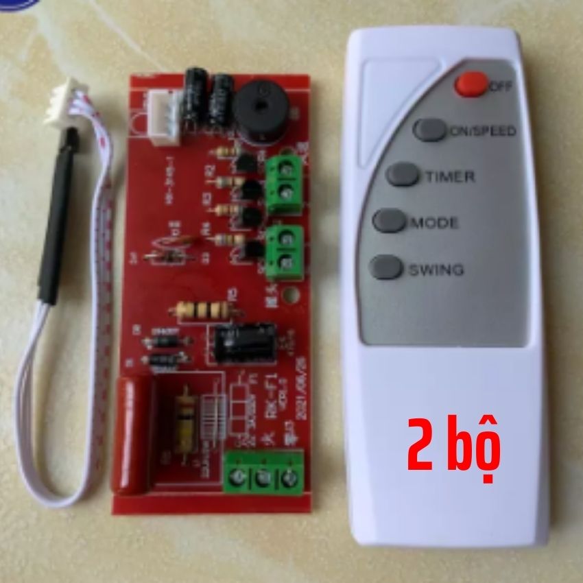 Điều khiển từ xa cho quạt 2 khiển +2 mạch -Bộ mạch và điều khiển từ xa dành cho quạt bàn, quạt treo tường, quạt cây