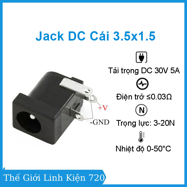 Combo 10 jack dc cái 3.5x1.5 chất lượng tốt