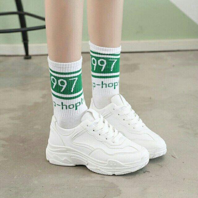 Giày thể thao nữ trắng tuyết mới(có hình thật)