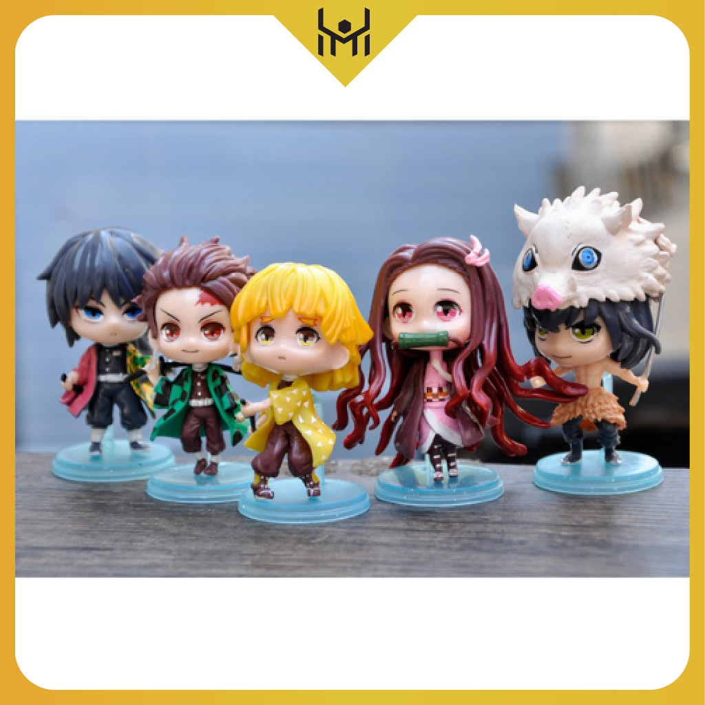 - mô hình kimetsu no yaiba - combo 5 em figure tanjirou , nezuko , zenitsu , inosuke , giyuu - có bán lẻ - no box