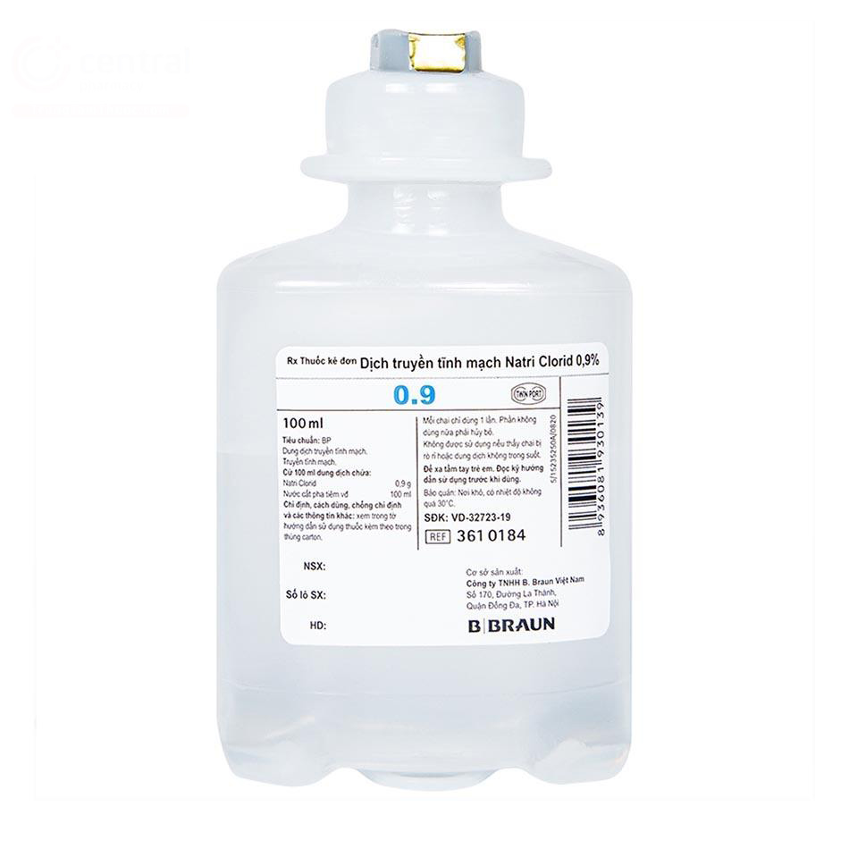 Nước muối truyền Natri Clorit 0,9% NACL2 dịch pha truyền tĩnh mạch B-BRAUN 100ml - 500ml