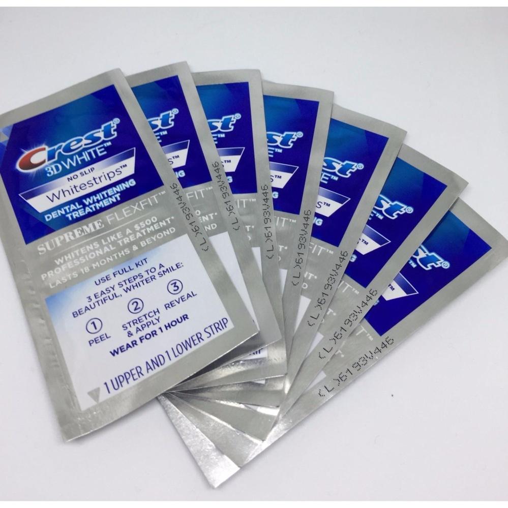 [Hoàn tiền 20%] [HCM]Combo 7 gói miếng dán trắng răng Crest 3D White loại Supreme Flexfit ( Bright )- Mỹ